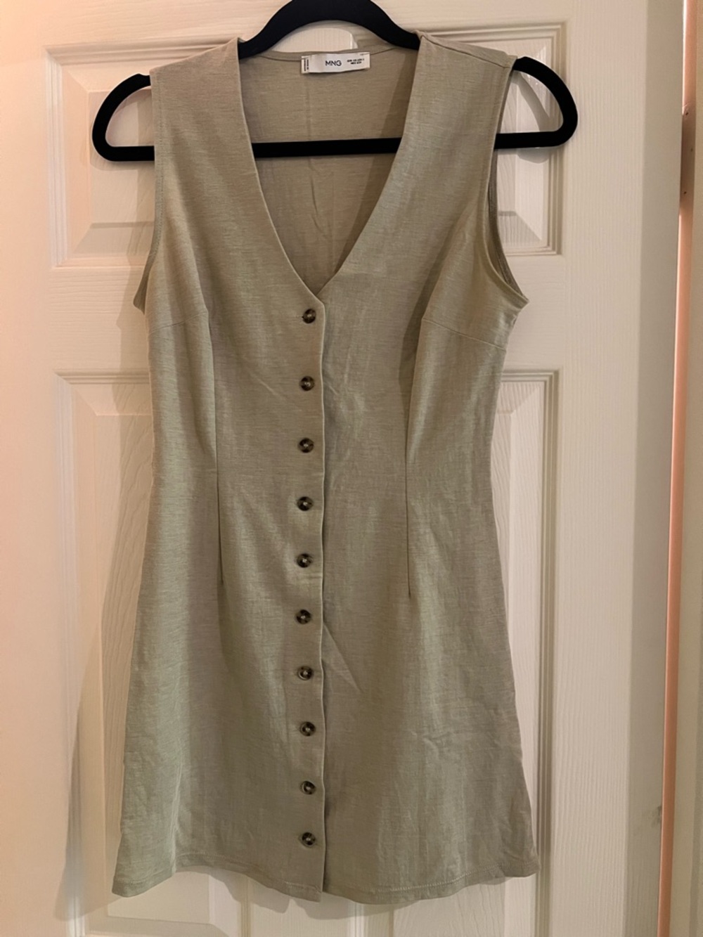 Mango Sleeveless Button-Front Mini Dress